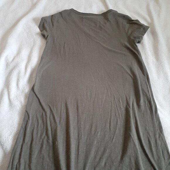 C&C California Women's Size Small Olive Green V Neck T-Shirt Maxi Dress - Picture 7 of 11